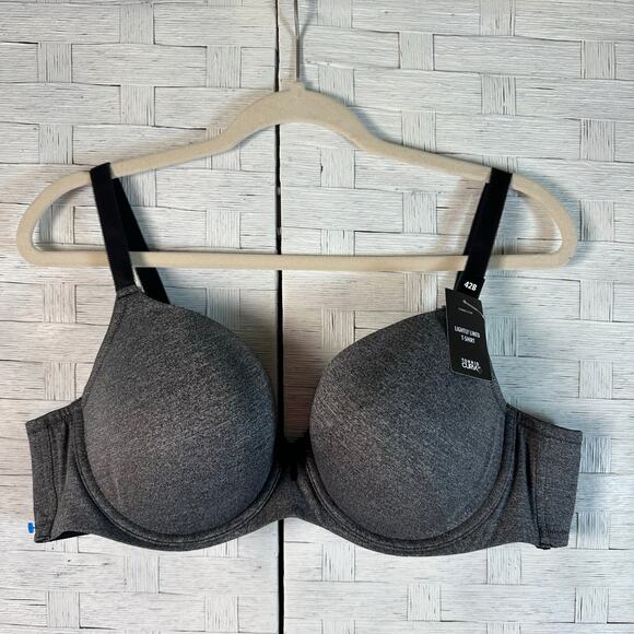Torrid T-shirt, bra, adjustable straps, dark, gray & black Brazil plus size - Picture 1 of 7